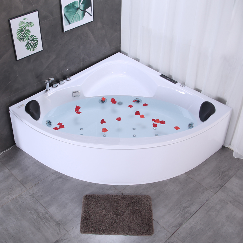 Triangle fan-shaped bathtub freestanding acrylic adult household double small apartment heated massage bathtub