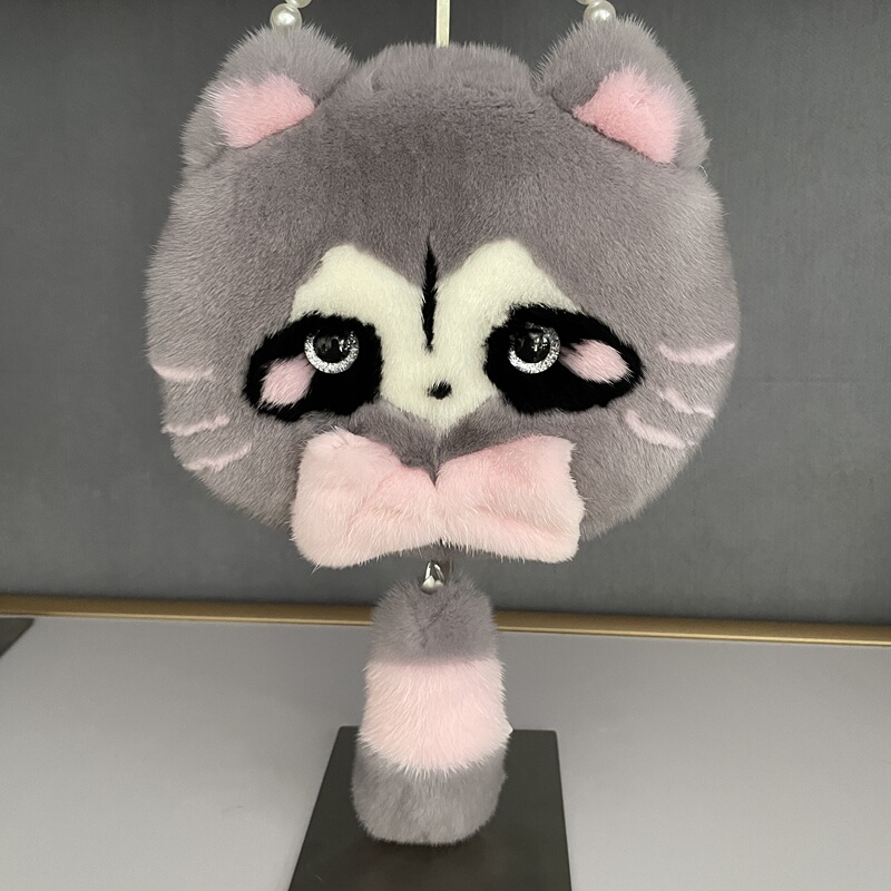 Autumn and Winter Women's Bags [Code Collection] Imported Mink Fur Cute Cartoon Bags Women's Handbags Single Shoulder Crossbody Bag