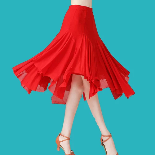 Длинная танцующая юбка, высокая талия, средней длины, плиссированная юбка