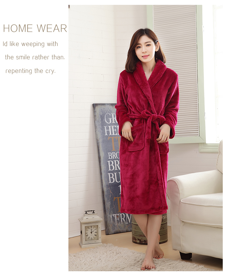 Áo choàng tắm nhung san hô áo choàng tình yêu đồ ngủ nam và nữ dịch vụ nhà flannel dịch vụ nhà áo tắm đồ lót quần áo phụ nữ pijama đôi
