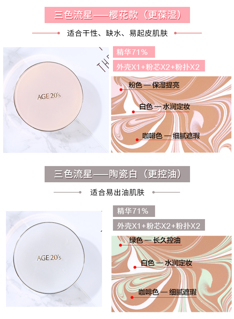 Hàn Quốc tuổi 20 s yêu quý pad bb gouache cream age20 thay thế 2018 hoa anh đào mới phiên bản giới hạn kem nen bb