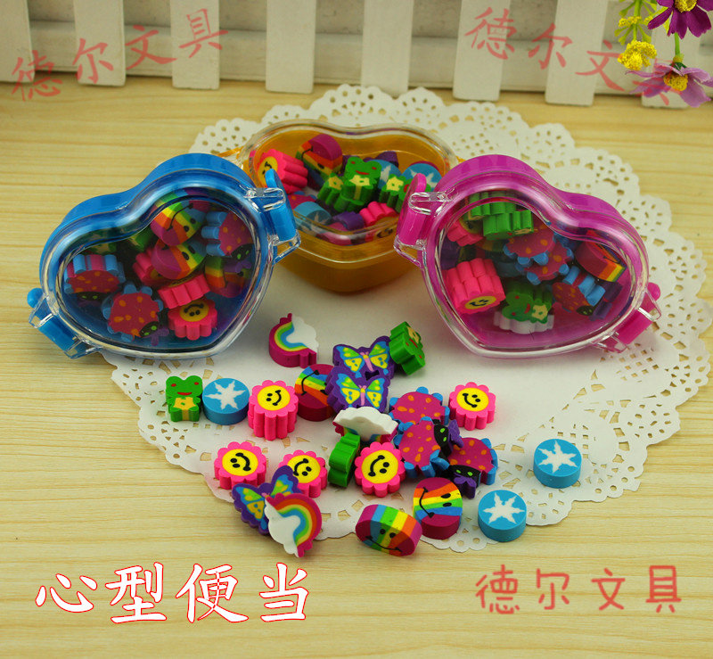 Japan-ROK boutique super cute heart-shaped mini eraser for lunch box eraser