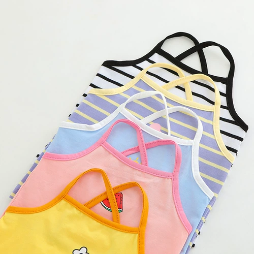 Летний комплект, детский топ с чашечками для раннего возраста, майка топ