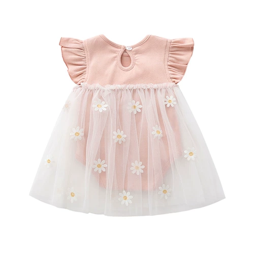 Брендовая летняя одежда для девочек, боди, юбка, платье для раннего возраста, в корейском стиле, в западном стиле