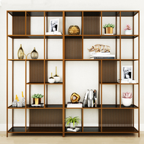 Nordic shelf modern simple partition office floor-to-ceiling living room creative shelf display frame wrought iron bookshelf