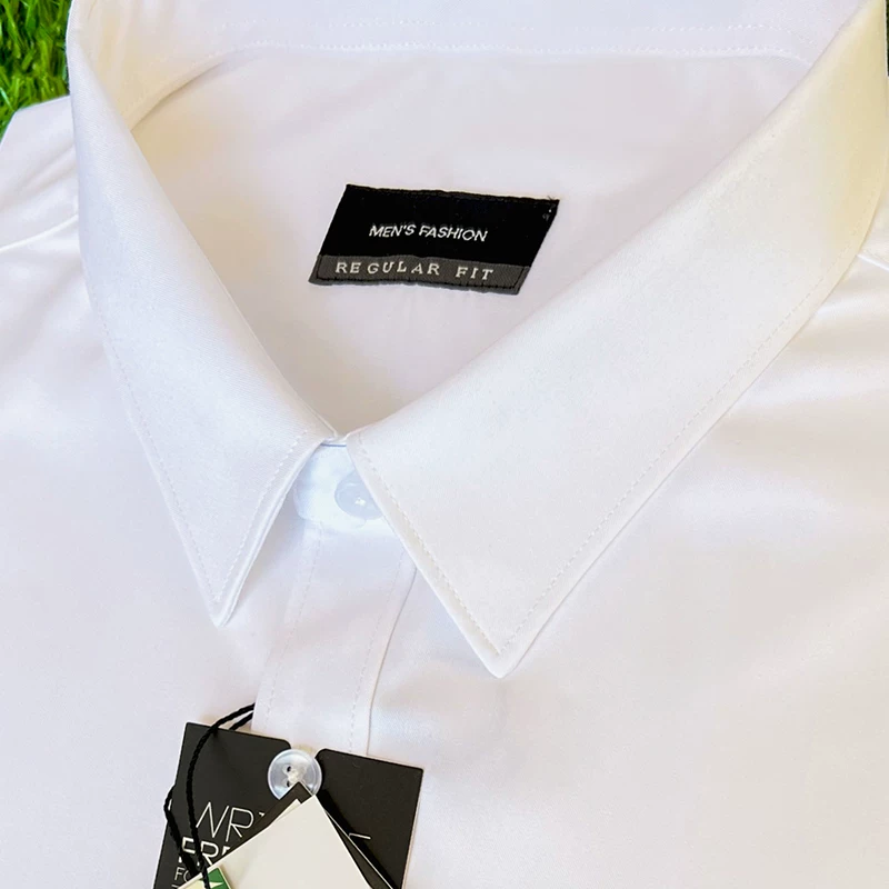 Black elastic shirt, slim fit