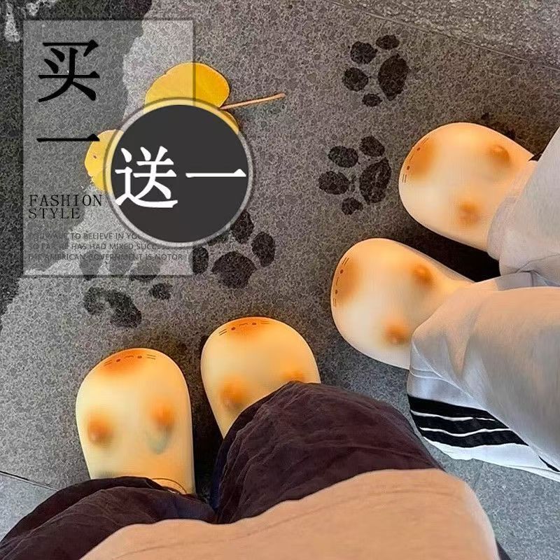 Buy One Get One Free Cartoon Cat Cotton Slippers for Women, Winter Cute Cartoon Home Thick-Soled Non-Slip Waterproof Warm Outdoor Wear