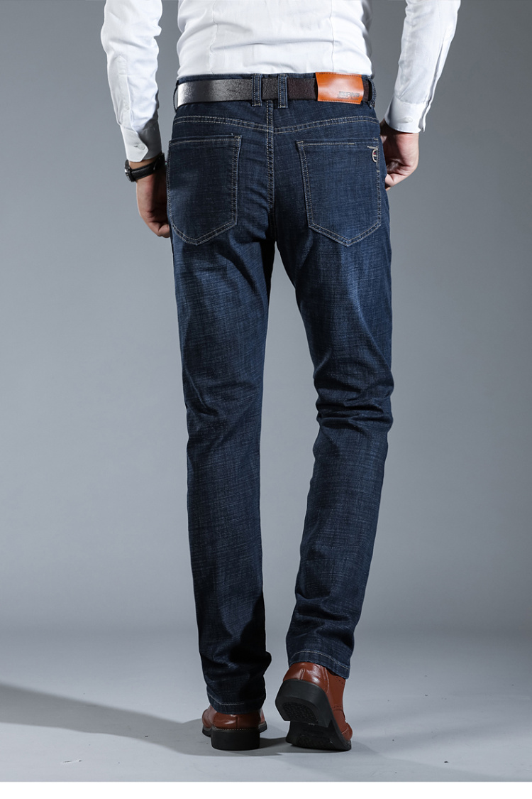 Quần jean nam co giãn cao trung niên cộng với quần béo XL chất béo quần dài 42 44 46 yard quần dài quần sooc nam