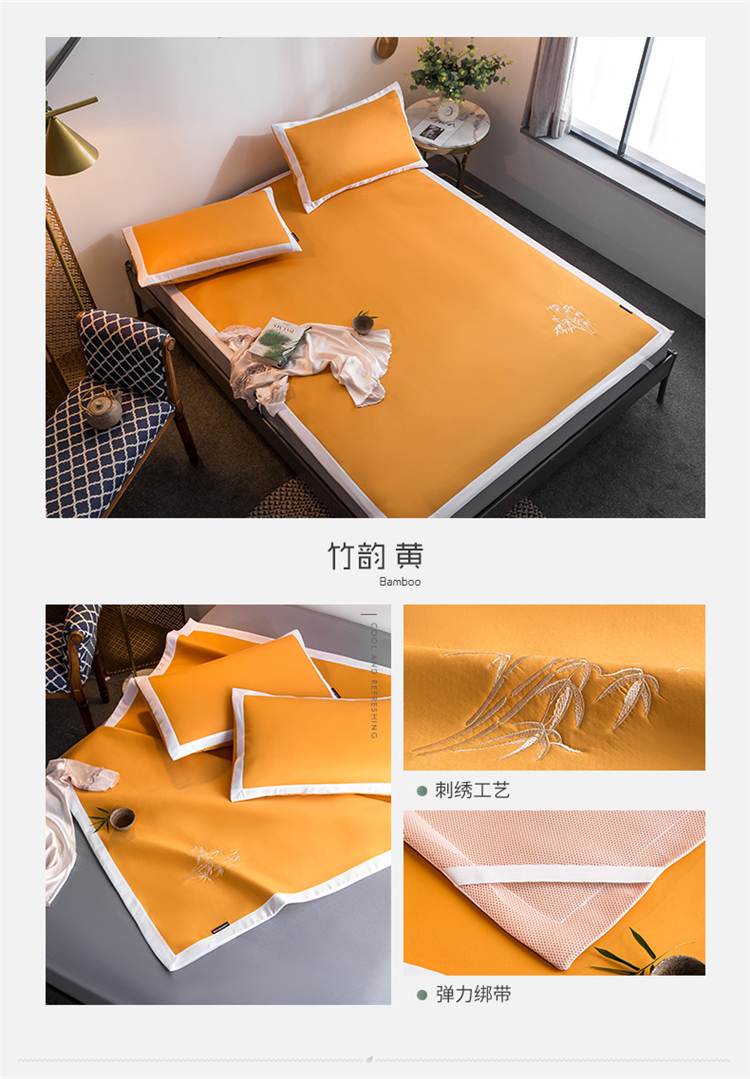 lụa băng 5D cảm thấy mềm mại rắn mat lụa băng ghế mây Hoàng gia ba mảnh có thể gập lại đơn hoặc ghế máy lạnh kép 1,5 1.8m - Thảm mùa hè chiếu trúc giường đơn