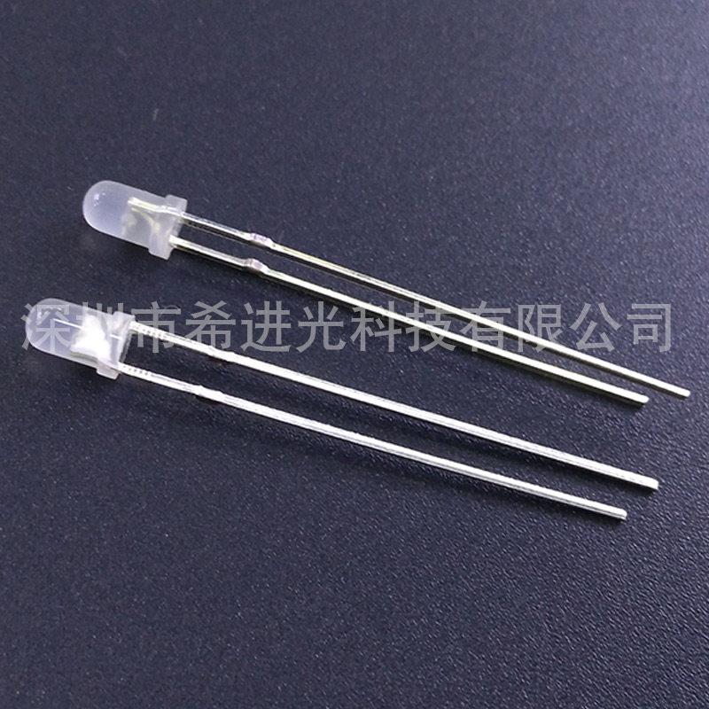 F3 3mm red green mise-free red-green mist-shaped two-foot bicolor colour LEDLED light bicolor lamp