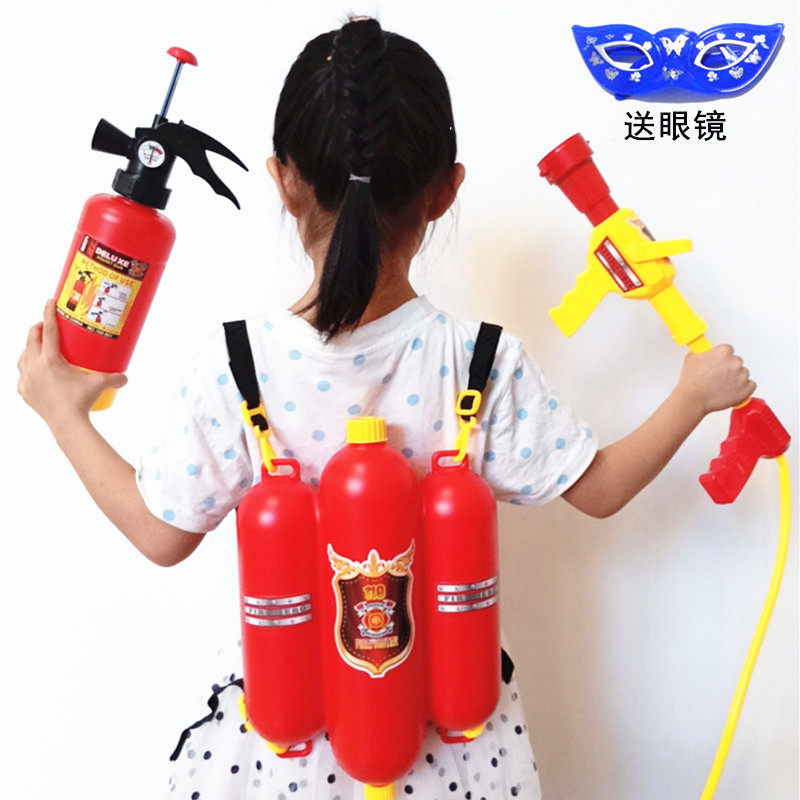 Child-dressed home wine firefighter Sam toy set fire hat fire extinguisher fire drill show props toys