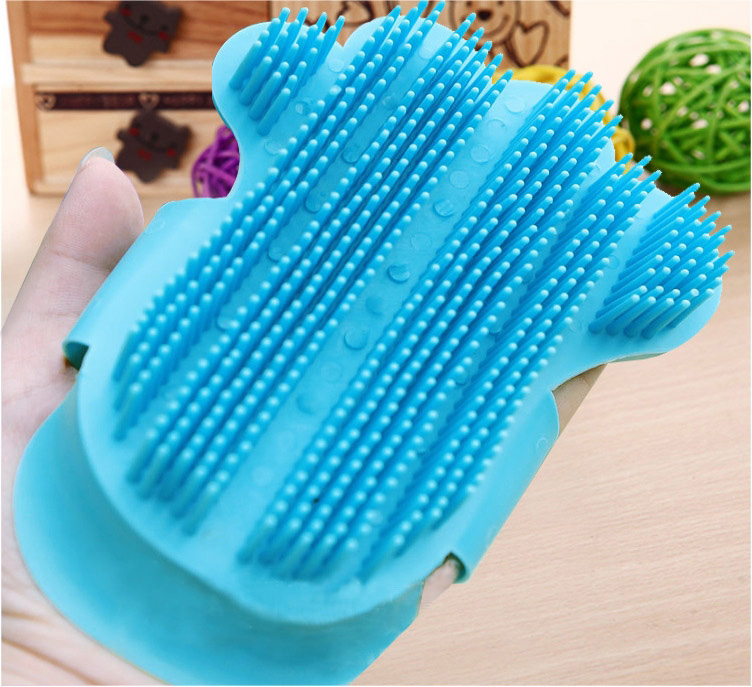 Pet chải chuốt làm sạch nguồn cung cấp dài tóc con chó tắm bàn chải tắm công cụ mèo tắm găng tay bàn chải massage lược 	găng tay chải lông rụng mèo	