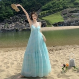 Милое шифоновое атмосферное пляжное платье, юбка, с открытой спиной