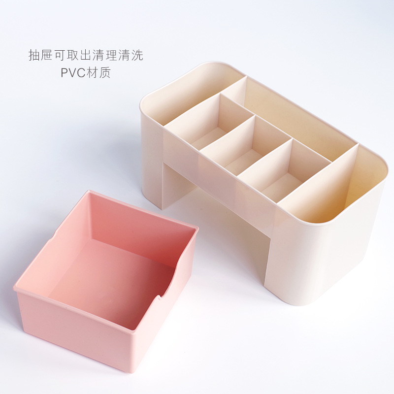 Hộp lưu trữ móng tay Nhật Bản hoàn thiện máy tính để bàn nhiều lớp sáng tạo bút giữ bông mô hộp công cụ hộp công suất lớn đặt - Công cụ Nail vẽ cọ nét