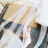 100 Ультра -тонкие белые мелкие хлопчатобумажная нить Полая тканая плетеная детская кружева координаты ручной работы