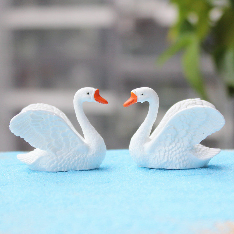 White swan great swan Ins style swing piece microscape resin pendulum decorated with multi-meaty view small animal model paparazzi