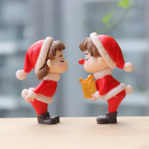 Christmas lovers swing pvc people pvc people cake decorations multi-meat moss microscape material full RMB19