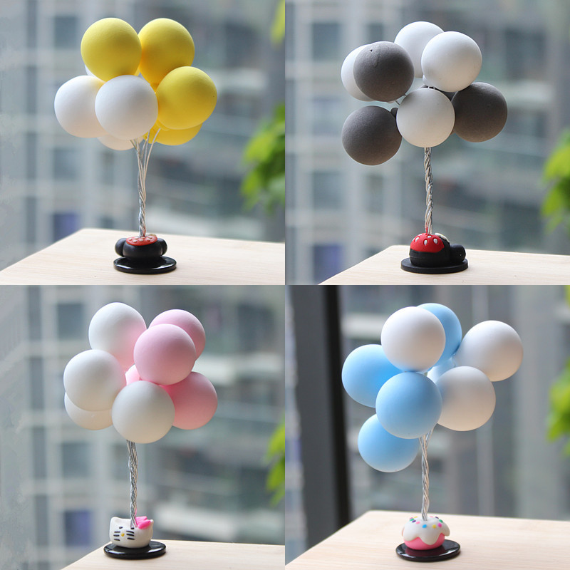 Car Pendulum Clay Colored Sue White Balloon Cake Swing Piece Tabletop Decorations Small Pendulum Foreign Trade Hot Pin Balloons