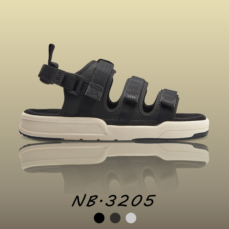 Official Nb Sandals for Men, Summer 2026 New Classic Three-Stripe Velcro Sports Beach Shoes, Dual-Wear Slippers for Women