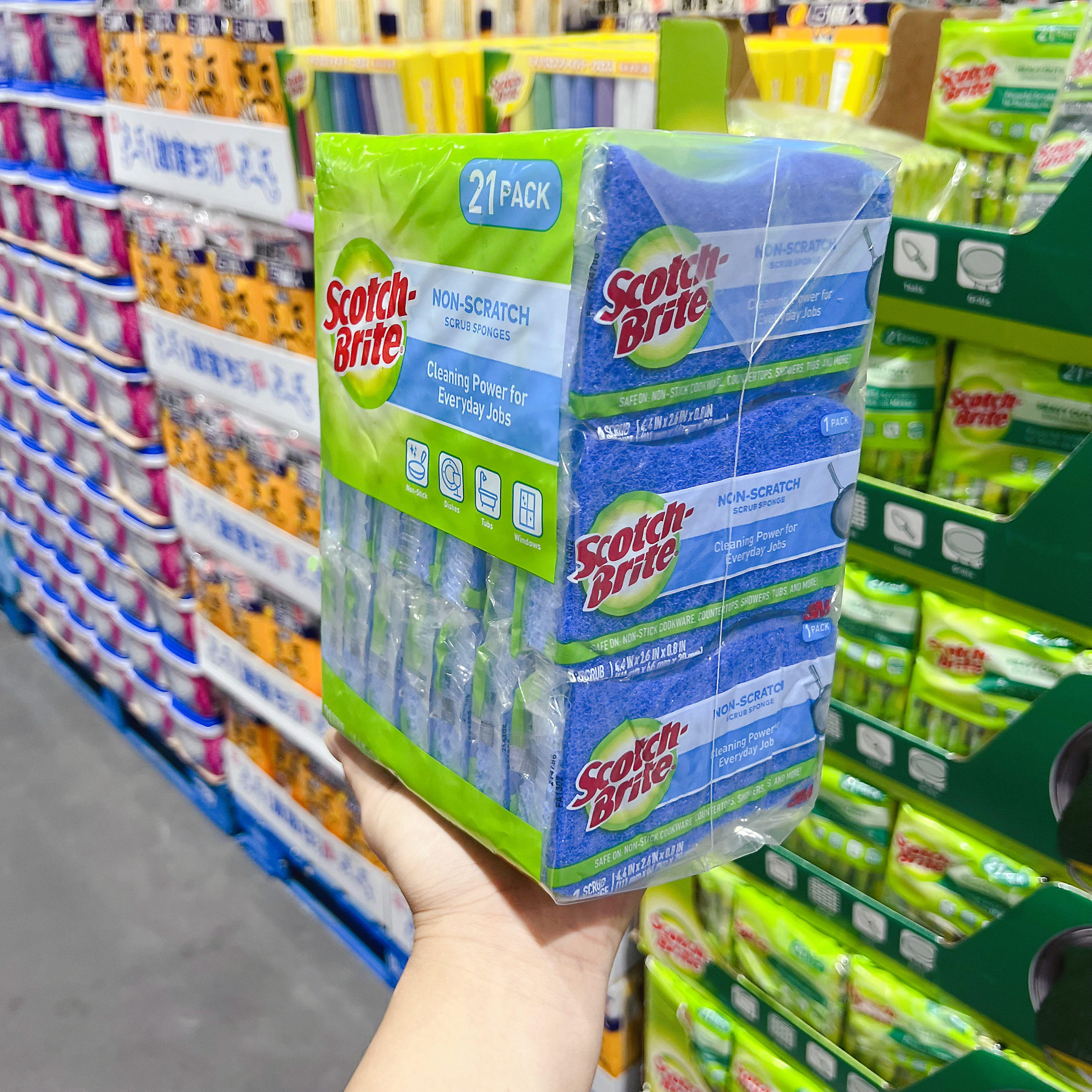 Canada imports Sigao cleaning sponge 21 pieces of decontamination sponge wiping scouring pad multi-purpose kitchen dishwashing sponge