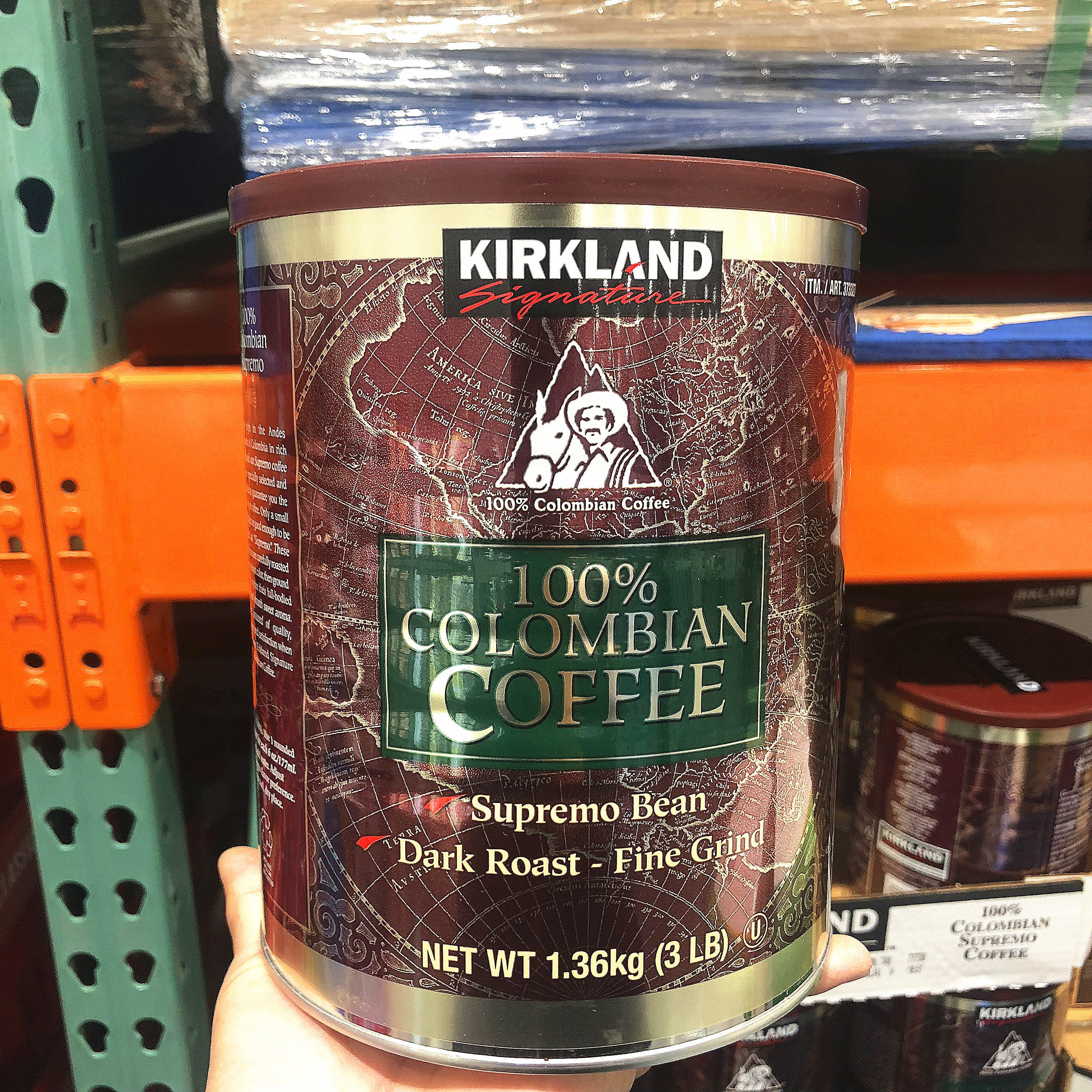 USA IMPORT KIRKLAND COKLAND COLOMBIAN FILTER BREW COFFEE 1 36 1000gr FILTER BUBBLE COFFEE POWDER