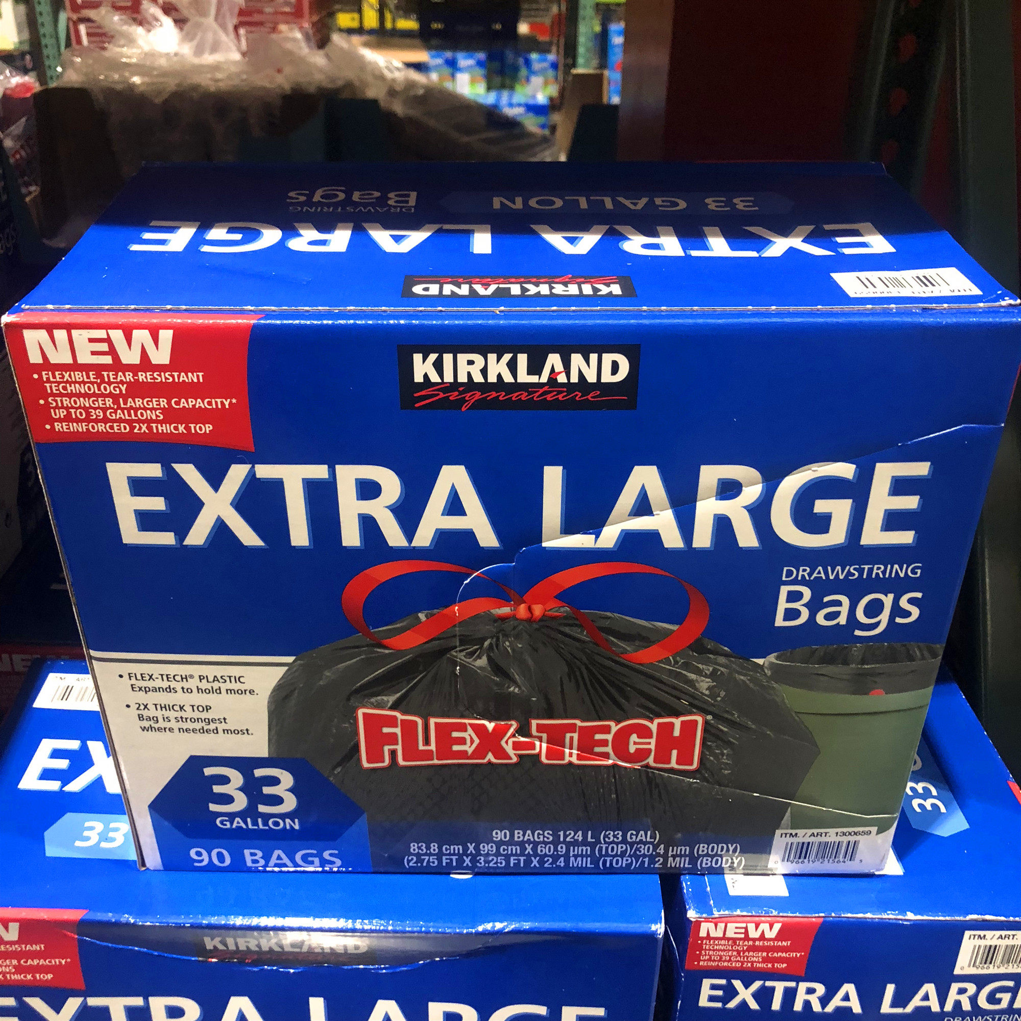 Import KIRKLAND Kokland Plastic garbage bags Handmade 124 liters x90 bag Costco Domestic