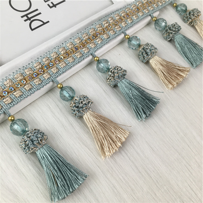 Curtain Decorative Tassels with Extended Edges, New Curtain Beads, Tassels, Lace, High-End Curtain Headers