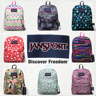 JanSport Jaspor Backpack Official Genuine student schoolbag, men's and women's Backpack T501 Special sale patterns