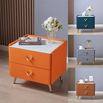 Light luxury bedside table new rock board modern simple leather storage storage cabinet Nordic bedside cabinet