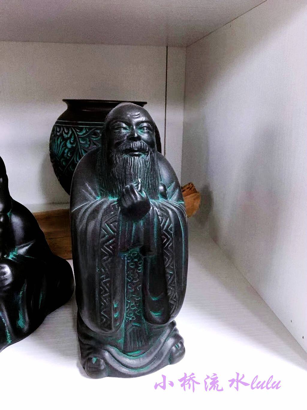 Business home handicraft gifts non-ceramic vase sunlight black ceramic ceramic parts (Confucius like Amita Buddha)