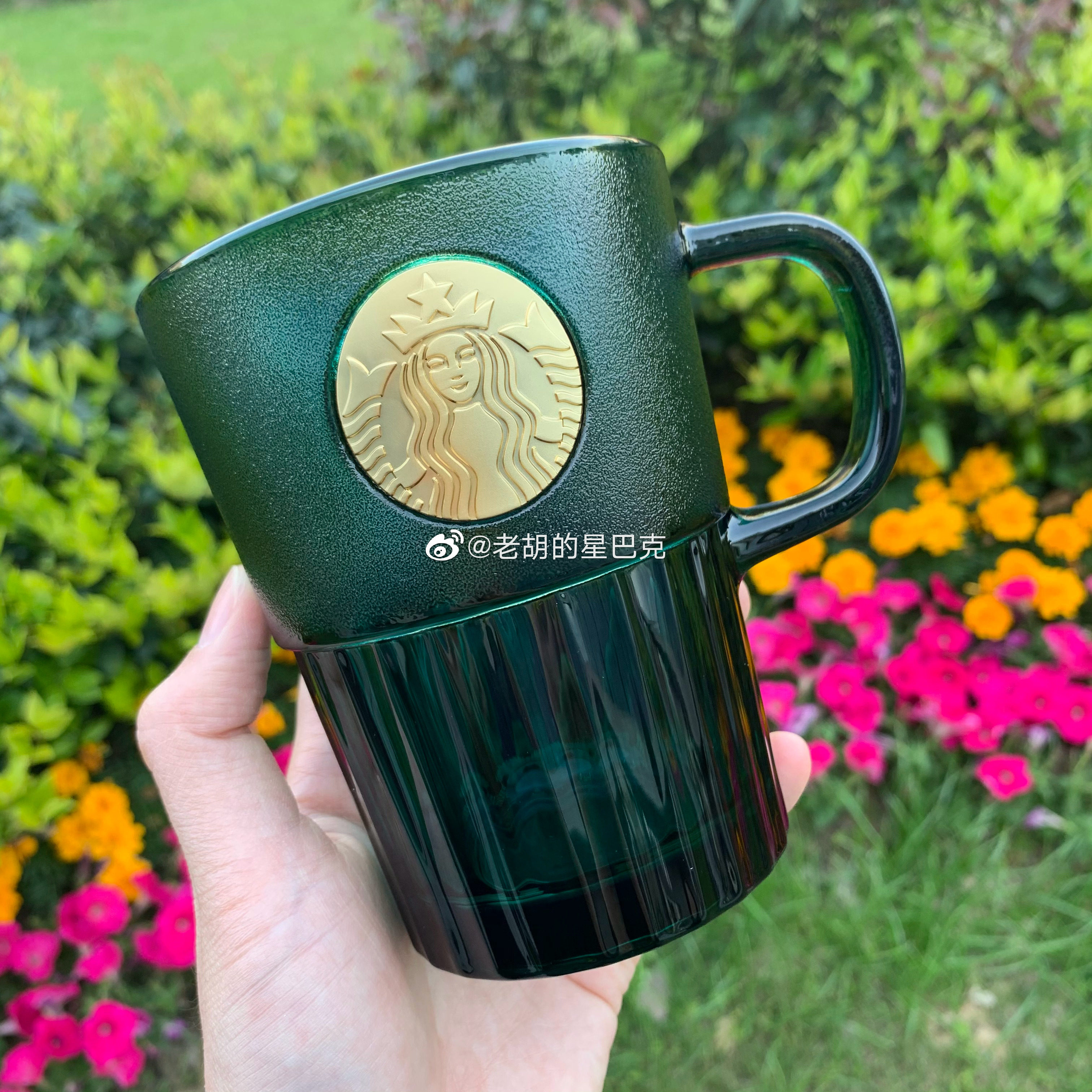 Starbucks Cups 400ml Ink Green Goddess Nameplate Glass Cups Summer Ins Wind Tabletop Cup With Handle Water Cup