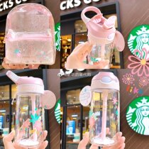 Starbucks 2020 Summer new Contigo flash powder leak-proof suction tube Cup sequin pink jelly backpack transparent