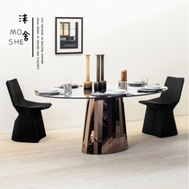 MOSHE Nordic modern creative designer stainless steel geometric table tooling model room negotiation table dining table