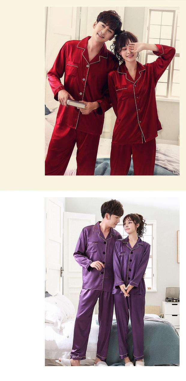 Phiên bản Hàn Quốc của mùa thu và mùa đông lụa cưới vài bộ đồ ngủ nam và nữ dài tay mùa hè gợi cảm phục vụ nhà đám cưới đồ ngủ tuổi teen nam