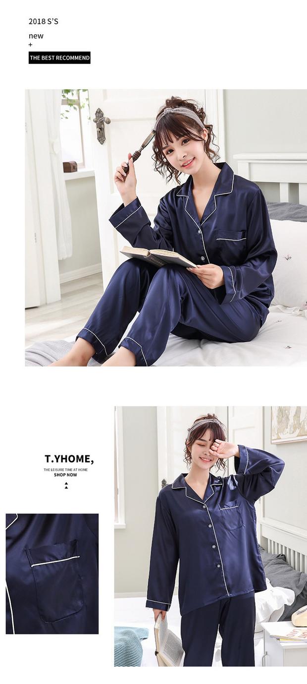 Phiên bản Hàn Quốc của mùa thu và mùa đông lụa cưới vài bộ đồ ngủ nam và nữ dài tay mùa hè gợi cảm phục vụ nhà đám cưới đồ ngủ tuổi teen nam
