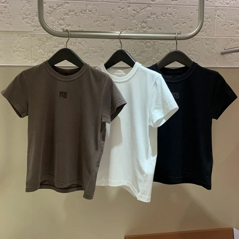 Dawang Short-Sleeve T-Shirt for Women, 2026 Summer New Style, Niche Round Neck with Letter Print, Pure Cotton, Versatile Regular Shoulder Top Dawang Short-Sleeve T-Shirt for Women, 2026 Summer New Style, Niche Round Neck with Letter Print, Pure Cotton, Versatile Regular Shoulder Top