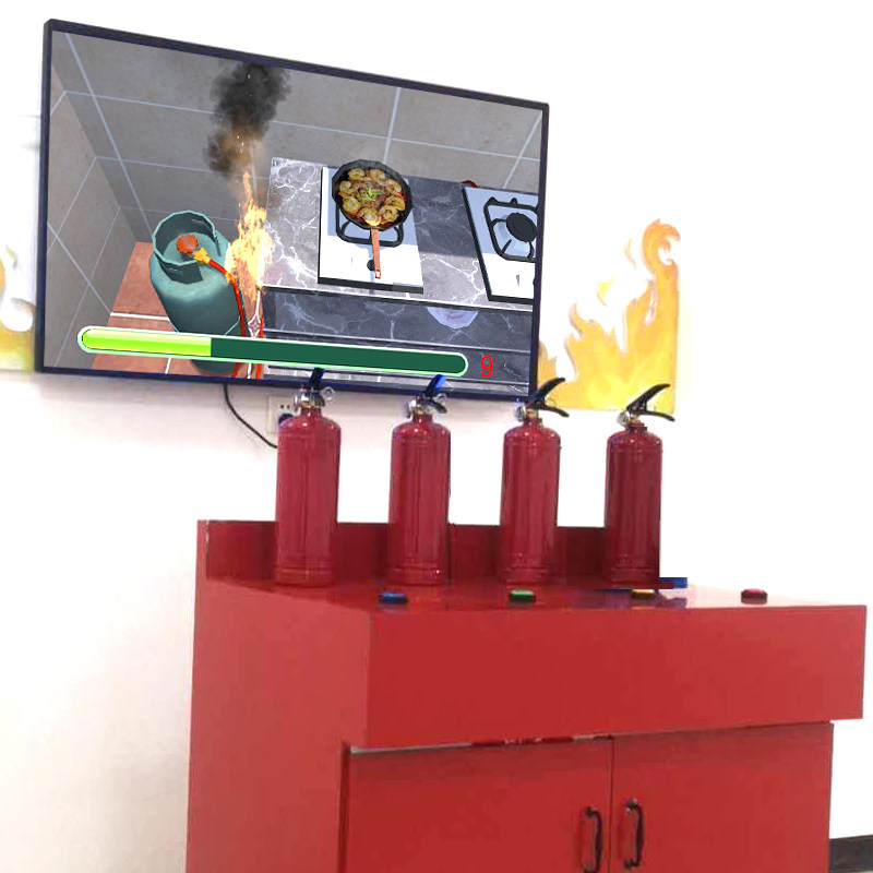 Simulation fire extinguishing system 3D simulation fire extinguisher interactive experience AR somatosensory virtual fire exhibition hall equipment