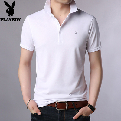 Playboy short-sleeved t-shirt men's trendy slim Korean style lapel Polo shirt summer thin casual men's tops