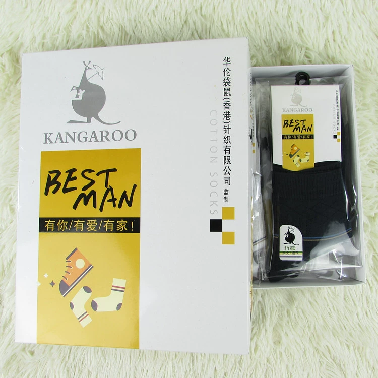 10 đôi vớ nam Warren kangaroo cotton trong ống kinh doanh vớ thông thường hộp quà tặng vớ nam vớ quà tặng