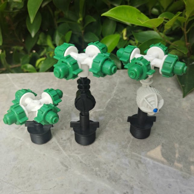 4 sub-cross four outlet atomization micro-spray head plastic watering water spray roof cooling gardening green wall dust removal 