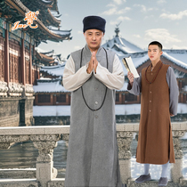 Jue brand monk clothing winter woolen material long garland gown thickened warm vest sleeveless coat monk monk and monk clothing