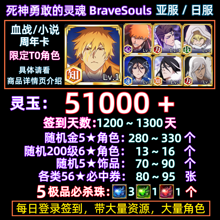 Brave Souls Initial Account, Asia Server, Japan Server, International Hong Kong and Taiwan Server, Self-Roll Account, Sign-In Account, Brave Souls Brave Souls Initial Account, Asia Server, Japan Server, International Hong Kong and Taiwan Server, Self-Roll Account, Sign-In Account, Brave Souls