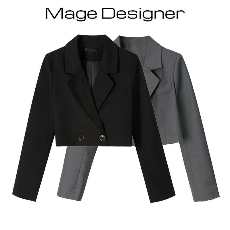Lapel Blazer for Women, Spring and Autumn Slim Fit Blazer, Stylish Top, High-Waisted Short Casual Top