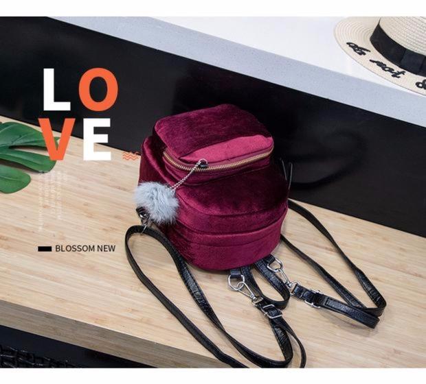 Corduroy đeo vai nữ 2018 mùa đông mới nhung kẻ thời trang Hàn Quốc đơn giản hoang dã mini ba lô balo nam đẹp