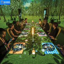 Smart naked eye 5d effect feast holographic restaurant 3D animation immersive projection creative interactive childrens table