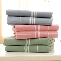 High - end special thick cotton old coarse cool sheet thickening three - piece pack thickness encryption 100 whole cotton linen summer