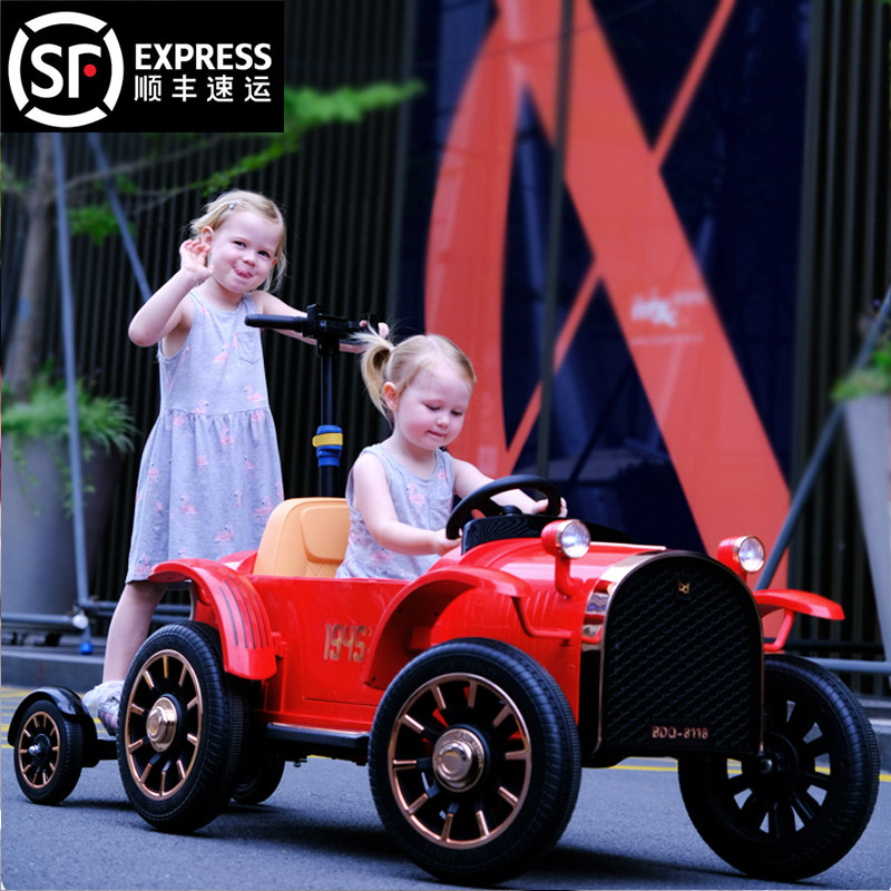 Children's electric car parent-child interactive biathlon four-wheel car remote control male girl baby baby toy can sit adult