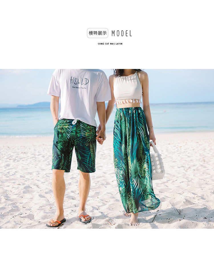 Áo tắm bikini bikini ba mảnh ngực nhỏ tụ tập váy dài đi biển kỳ nghỉ đôi uyên ương đôi tình nhân áo tắm xuân nóng đồ đôi đi biển nam nữ