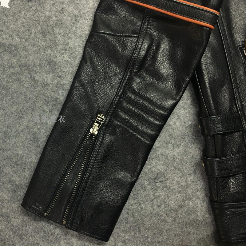 Áo khoác da nam Harley mới mùa thu và mùa đông áo khoác thêu sọ lớp da xe máy áo khoác da - Quần áo lông thú shop thoi trang nam 