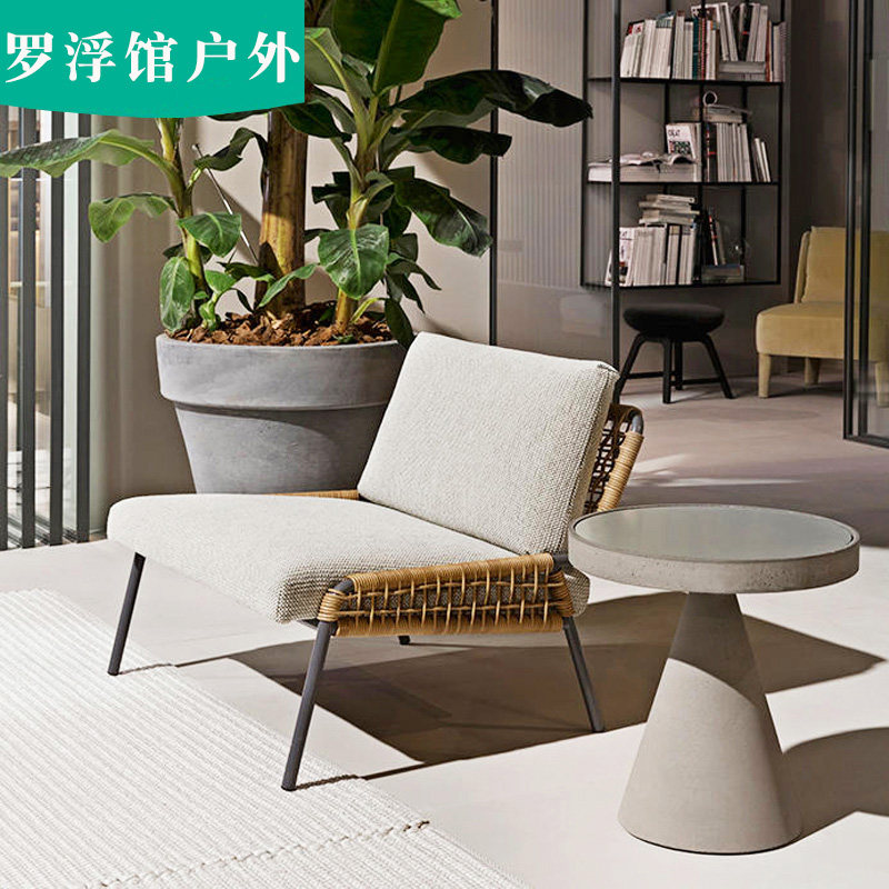 OUTDOOR TABLE AND CHAIRS CASUAL RATTAN CHAIR SINGLE SOFA SMALL TEA TABLE COMBINED PATIO OPEN AIR BALCONY COFFEE HALL TABLE AND CHAIRS COMBINATION